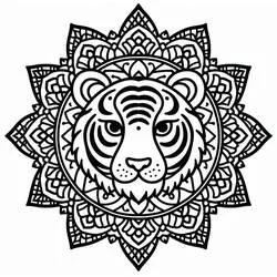 Tiger Mandalas coloring page #221073 to print and color