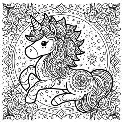 Unicorn Mandalas - Free printable coloring pages