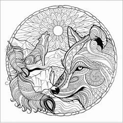 Wolf Mandalas - Free printable coloring pages