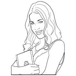 Chica Vampiro holding a small book coloring page