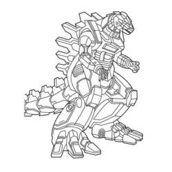 Mechagodzilla standing in robotic pose coloring page