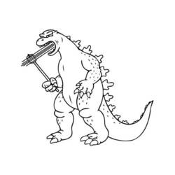 Godzilla (Movies and TV Shows) line art #173086 to print and color for free