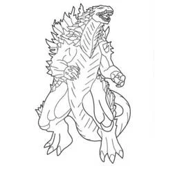 Godzilla standing upright coloring page