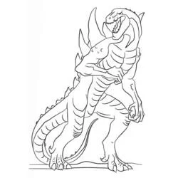 Godzilla standing tall with spiky back coloring page