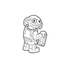 Lego Dobby the house-elf standing coloring page