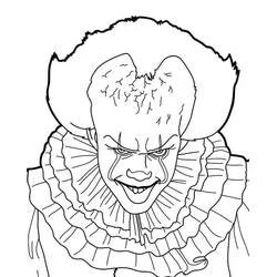 Pennywise with a sinister grin coloring page