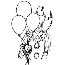 Pennywise holding balloons coloring page