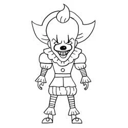 Pennywise standing with a wide grin coloring page