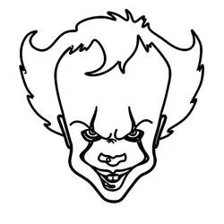 Pennywise sinister clown face coloring page