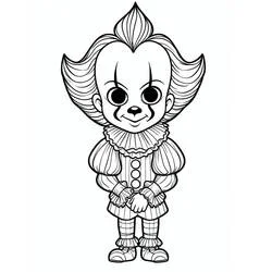 Pennywise the clown standing coloring page