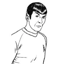 Spock in Starfleet uniform coloring page