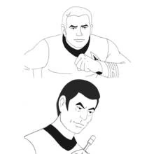 Star Trek officers in uniform coloring page
