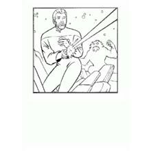 Star Trek officer sitting in a command chair coloring page