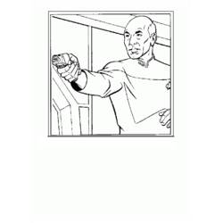 Captain Picard holding a device coloring page