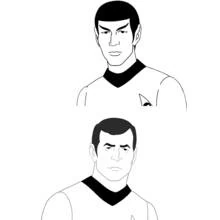 Spock and McCoy portraits coloring page