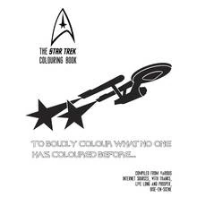 Star Trek cover page with starship and insignia coloring page