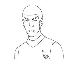 Spock portrait in Starfleet uniform coloring page
