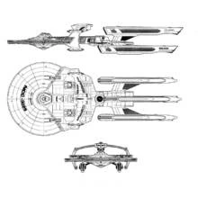 Adamant Class starship blueprint views coloring page