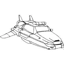 Futuristic Star Trek shuttlecraft coloring page