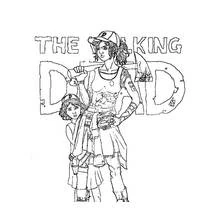 The Walking Dead survivors standing together coloring page