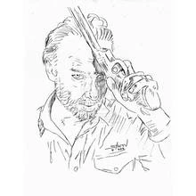 Rick Grimes holding a pistol to his temple coloring page
