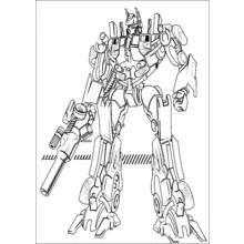 Optimus Prime standing ready for battle coloring page