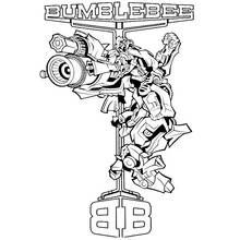 Bumblebee robot with cannon arm coloring page