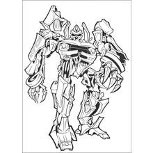 Transformer robot standing in fighting stance coloring page