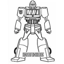 Ironhide standing tall in robot mode coloring page