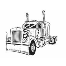 Optimus Prime as a semi-truck coloring page