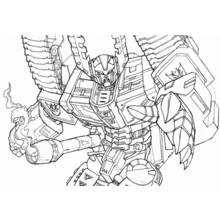 Transformers robot with smoking cannon arm coloring page