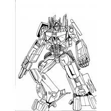 Optimus Prime standing in battle pose coloring page