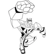 Optimus Prime charging forward coloring page