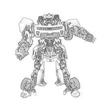 Bumblebee standing in robot mode coloring page