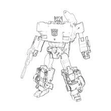 Sideswipe standing ready for battle coloring page