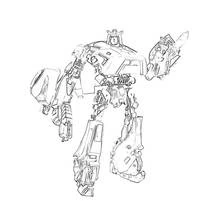 Cliffjumper robot standing in battle pose coloring page