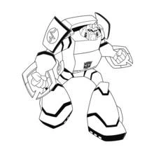 Transformers robot in fighting stance coloring page