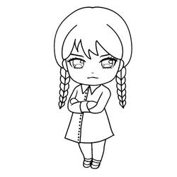 Wednesday Addams - Free printable coloring pages