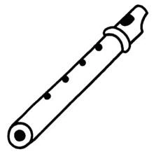 Flute lying diagonally coloring page