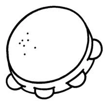 Tambourine with round skin coloring page