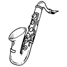 Saxophone with detailed keys coloring page