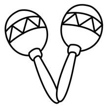 Pair of maracas with triangle pattern coloring page