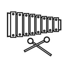 Xylophone with two mallets coloring page