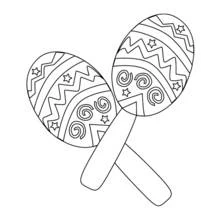 Pair of decorated maracas coloring page