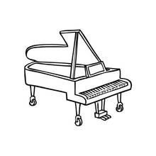 Grand piano with open lid coloring page