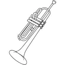 Trumpet with valves and bell coloring page