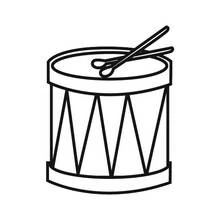 Drum with drumsticks coloring page