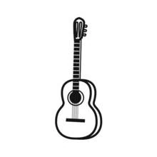Acoustic guitar standing upright coloring page