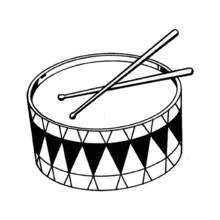 Drum with two drumsticks coloring page