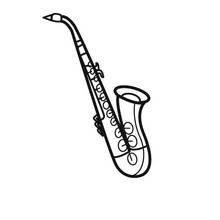 Saxophone with keys and bell coloring page